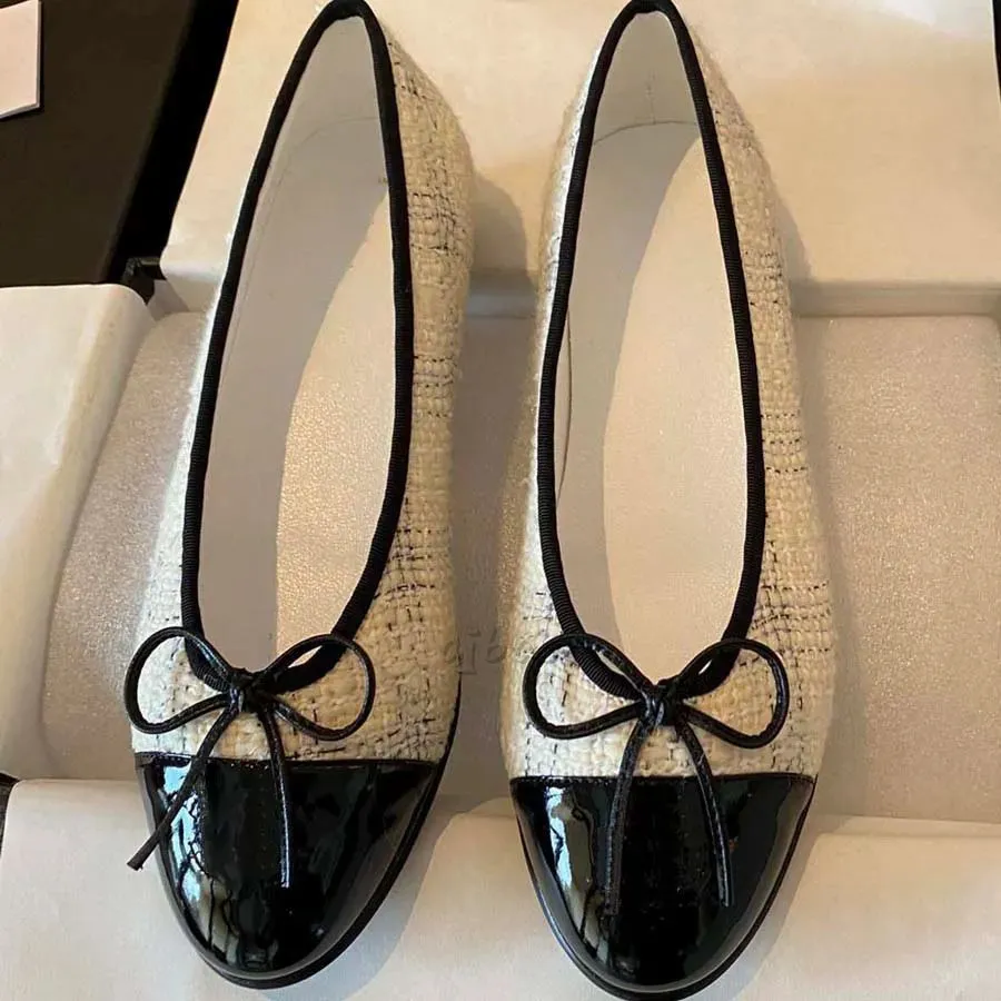 Channel schoenen flats designer sneakers schoenen ballet Channel dames gewatteerde lederen slip op ballerina loafers luxe ronde neus dameskleding schoenen