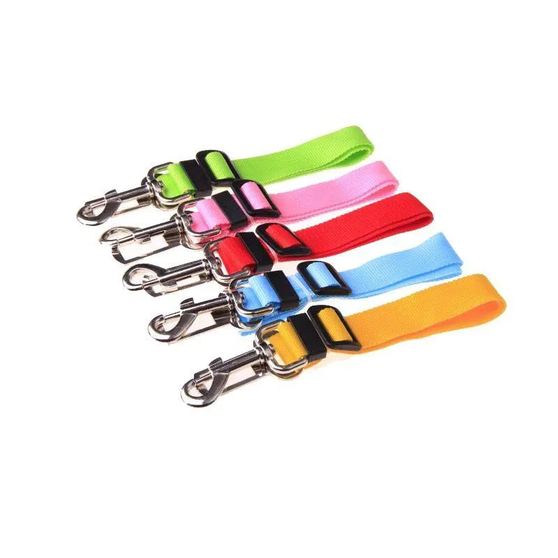 wholesale Pet Dog Car seat belts Car Pet Supplies Nylon Seat Belt Car Seat Dog Leash 8 Colors free shipping Cdqtl