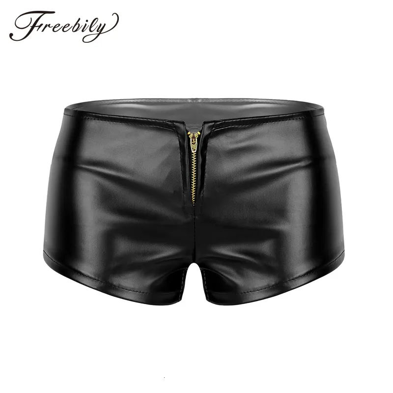 Women's Shorts Faux Leather Shorts Women pants Front Zipper White Black Low Waist Shorts Female Sexy Bandage Mini Women Shorts Buttoms 230421