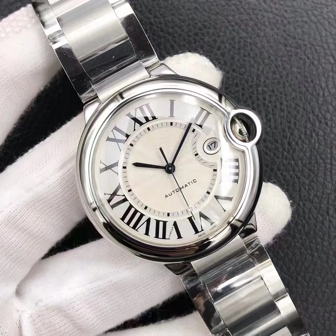Carier Mechanical Zffactory Watch Luxury Wristwatch 904L Mens Silver Rostfritt stål Dial 42mm Japanese Original Movement Automatic Winding Waterproof Mens Gift