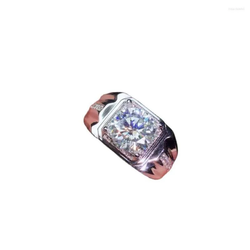 Klusterringar kjjeaxcmy boutique smycken 925 sterling silver inlagd mosang diamant ädelstenar mäns ringstöddetektering