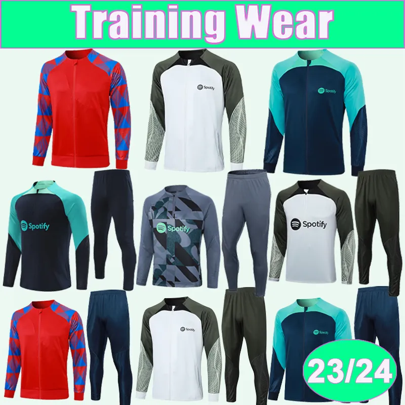 23 24 Barcelona Pedri Lewandowski Training Wear Soccer Jerseys Ansu Fati Ferran Gavi F. de Jong Raphinha Kessie Sweatshirt Jacket Football Shirt