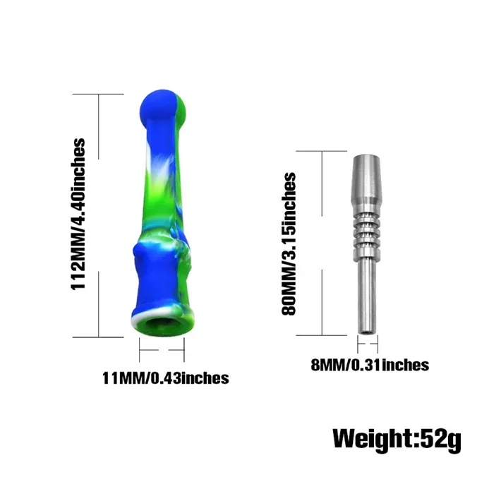 Silicone Nectar Collector Kit Smoking Pipe With 14mm Titanium Tips Multiple Colors Mini NC Smoking Tool For Glass Water Bongs Rigs