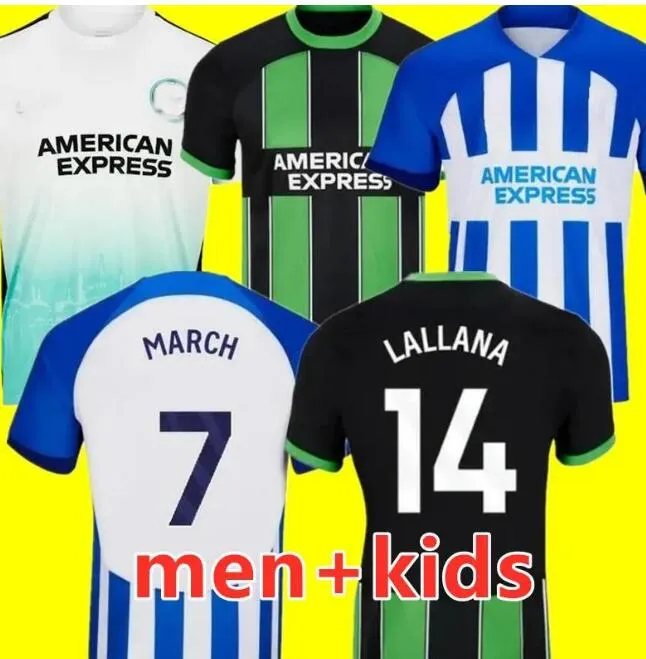 23/24 Maupay Mitoma Bhafc Soccer Jerseys Gross 2023 2024 Veltman Seagulls قميص كرة القدم مسيرة Propper Undav Ansu Fati Ferguson Causedo Men Kids Home Home