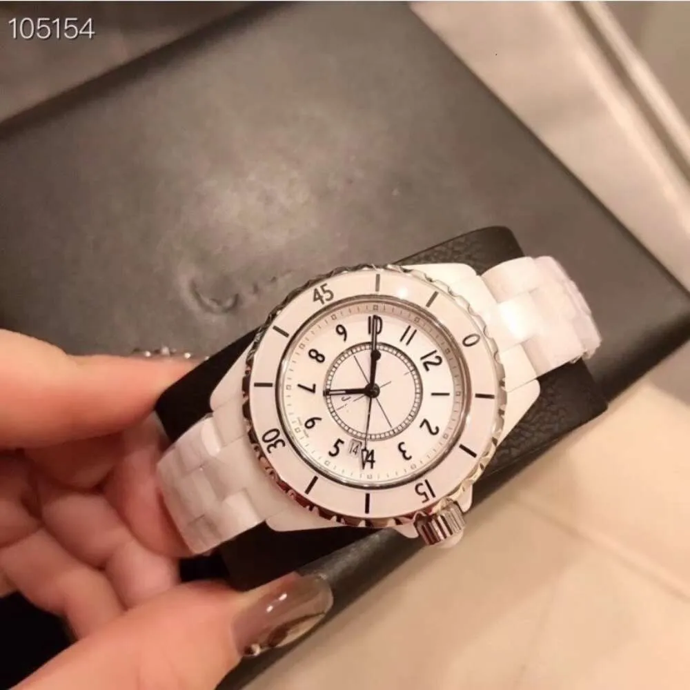 Xiaoxiangfeng J12 Korean Fashion Student Summer White Ceramic Women's Watch Waterproof Swiss Quartz