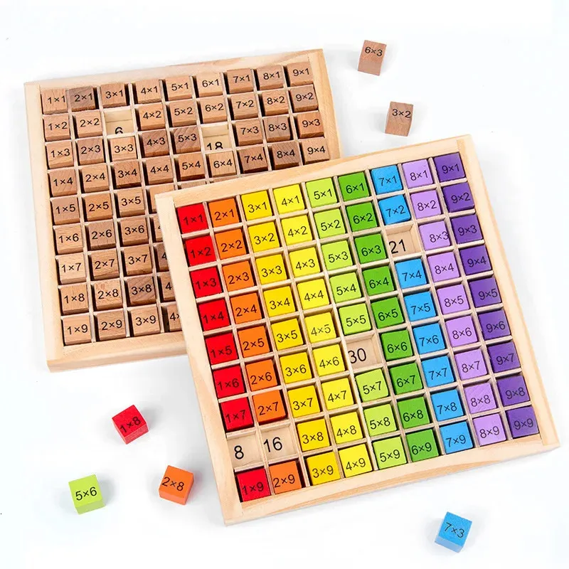 Montessori Educational Toys Wooden 99 Multiplication Table, Math ...