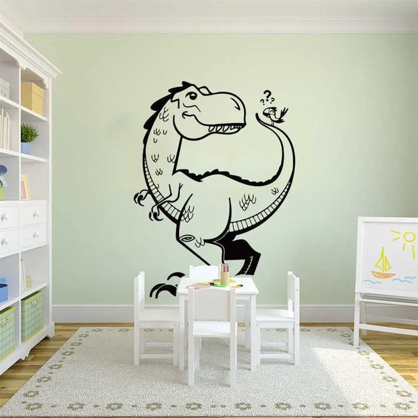 Karikatür Dinozor T-Rex Triceratops Hayvan Duvar Sticker Yatak Odası Çocuk Odası Jurassic Park Dino Dinozor Hayvan Duvar Çıkış Çocukları 213416