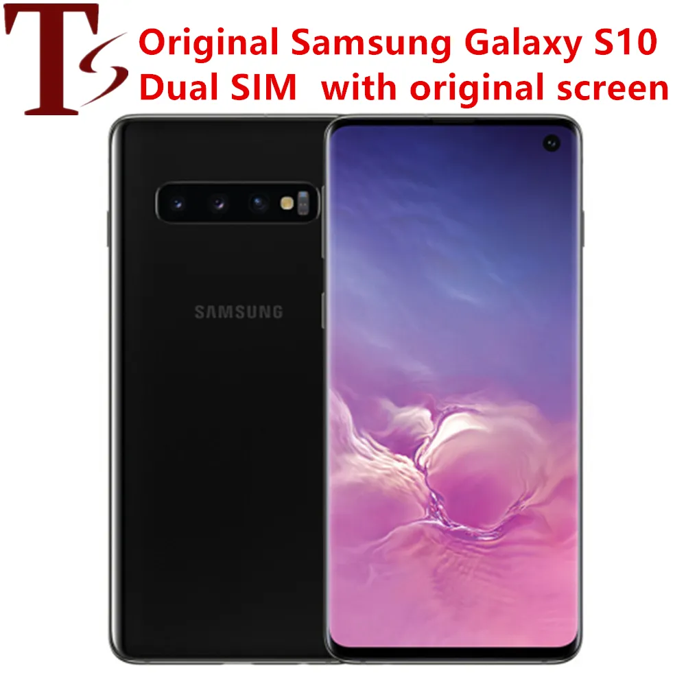 Samsung Galaxy S10 G973 d'origine double SIM 6,1 pouces Octa Core 8 Go de RAM 128 Go de ROM 16MP 4G LTE débloqué Android Smart Phone remis à neuf