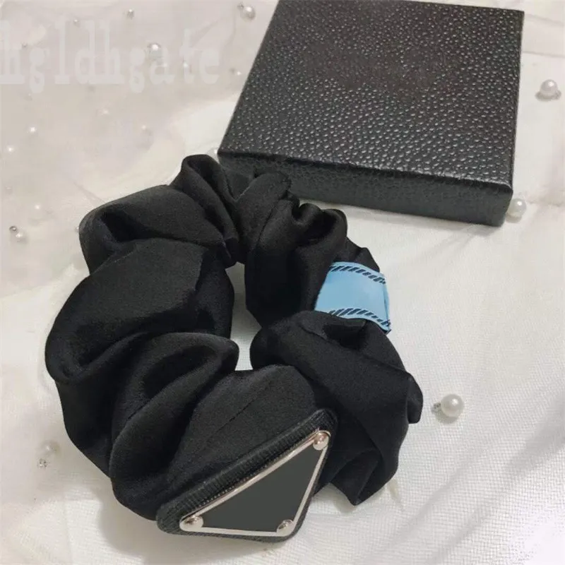 Kabarık Saç Kravat Kadınları Re Nylon Scrunchie Üçgenler Etiketler Memsel Renkli Saf Renk İplikleri Vintage Vrsatile Yaz Kauçuk Bantları Büyük Boy ZB055 F23