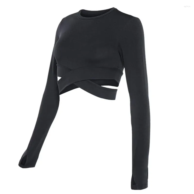 Completo da yoga Top sportivo da allenamento Top Abbigliamento Top Crop a maniche lunghe Donna Poliestere 92% Ragazza Bambino Donna