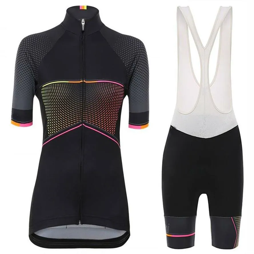 Women's Black Pro Team Cycling Jersey And Bib Shorts Breathable Ropa Ciclismo Mujer MTB Uniformes Tenue Cycliste Pro 2022309O