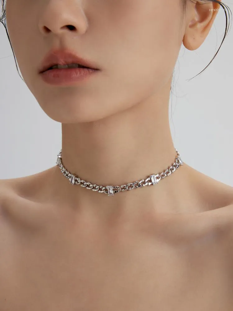 Choker tidlös undrar fancy zirconia geo kedjad wrap halsband för kvinnor designer smycken goth runway brud gåva sällsynt trendig topp 4022