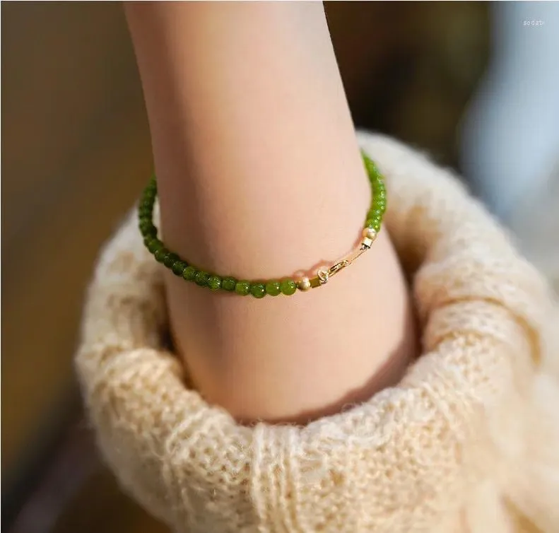 Charm Bracelets Recommended Jewelry Natural Mini Chrysoprase Small Beads Luxurious Girl Friend Bracelet Kpop For Women Making