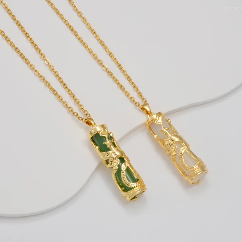Pendanthalsband Anniyo Peacock Lucky Animal Artificial Stone For Women Girls Amulet smycken med kinesiska element #000155