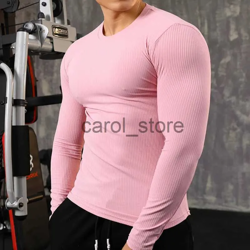 Men's T-Shirts Autumn Sports fitness long sleeve men leisure T-Shirt outdoor exercise fast dry tight muscle training T-shirt fitness clothes J231121