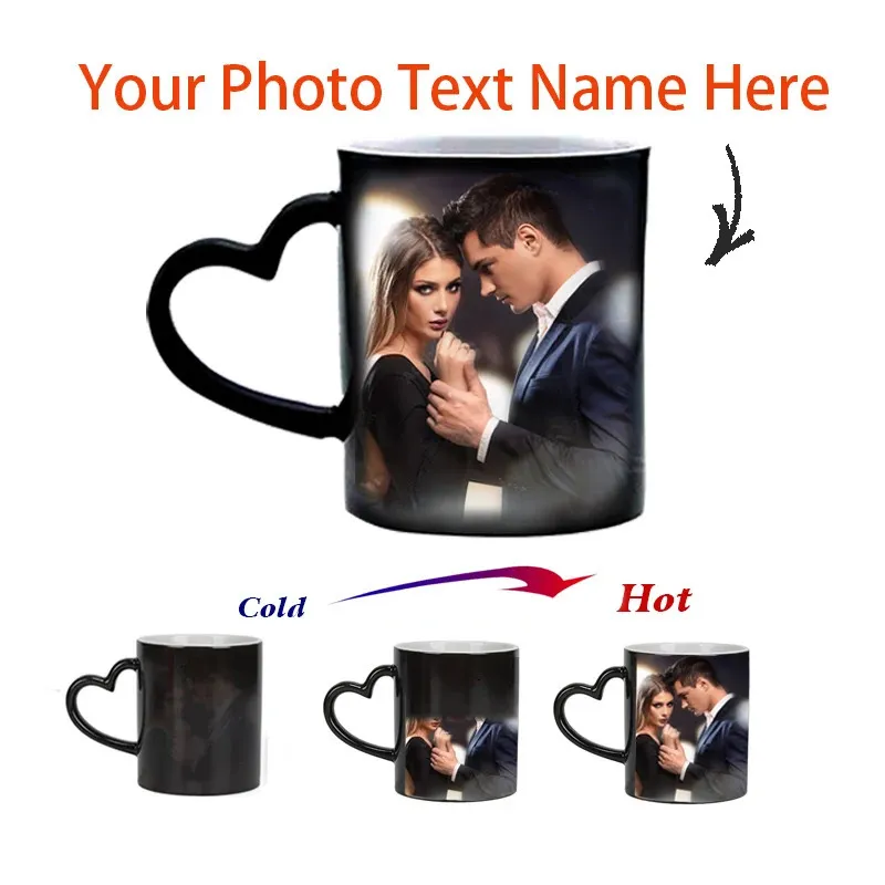 Mugs Personalised Magic Custom Colour Changing Cup Heat Activated Any Image P o Or Text Printed On Mug Dad Mothers Day Gift 231122