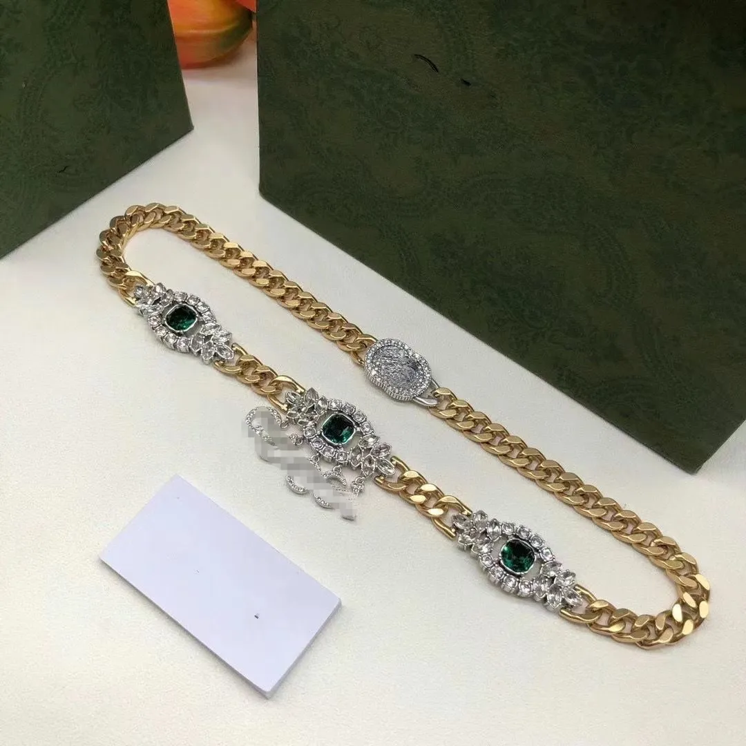Vintage luxe prinsessenhof groene kristallen hanger ketting mode strass hanger kettingen