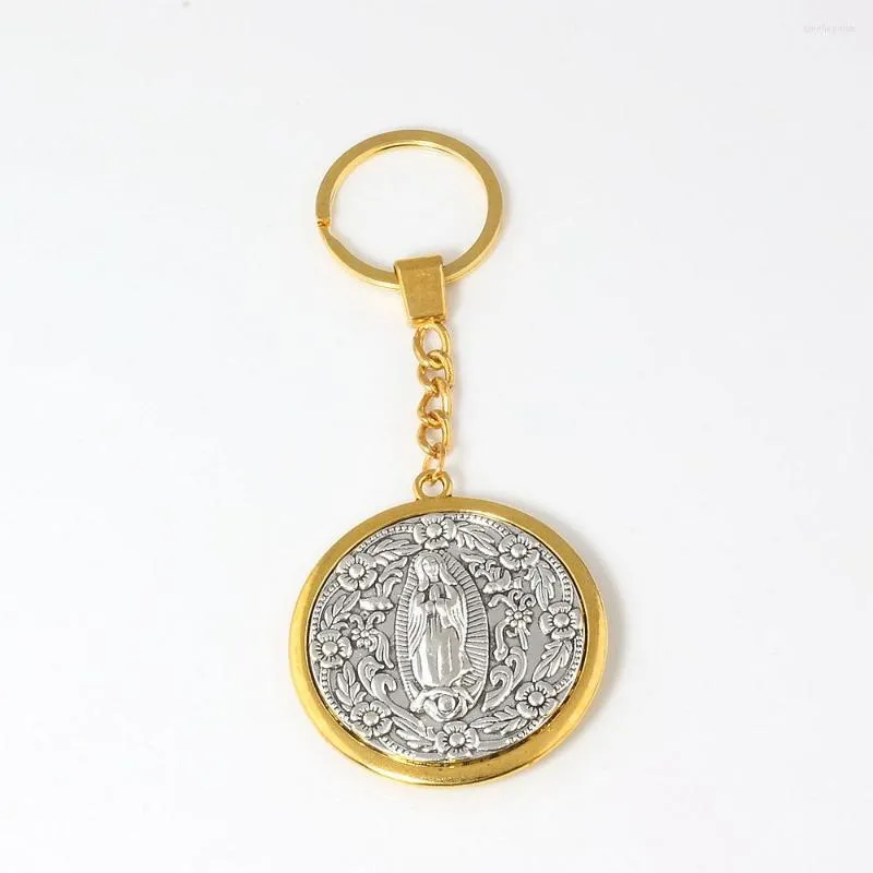 Keychains 5 stcs Keychain Alloy Maagd Mary Charms Hangers Key Ring Travel Bescherming Diy Sieraden A-550F