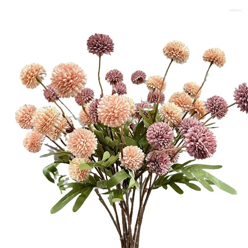 Dekorativa blommor 5 huvud Artificiell maskros falsk blomma 52 cm liten torn kul hortensia simulering växter hem bröllop dekor jul