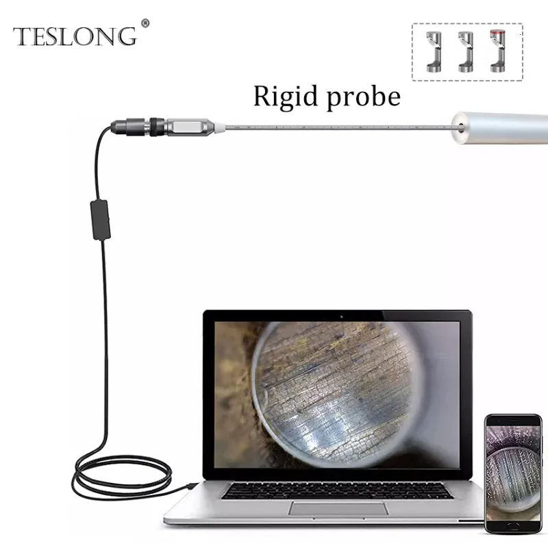 Plumb Fittings Teslong Rigid Rifle Endoscope Gun Camera Borescope for Barrel 26'' Rod Fits .20 Caliber Larger Suitable Android Phone 230422