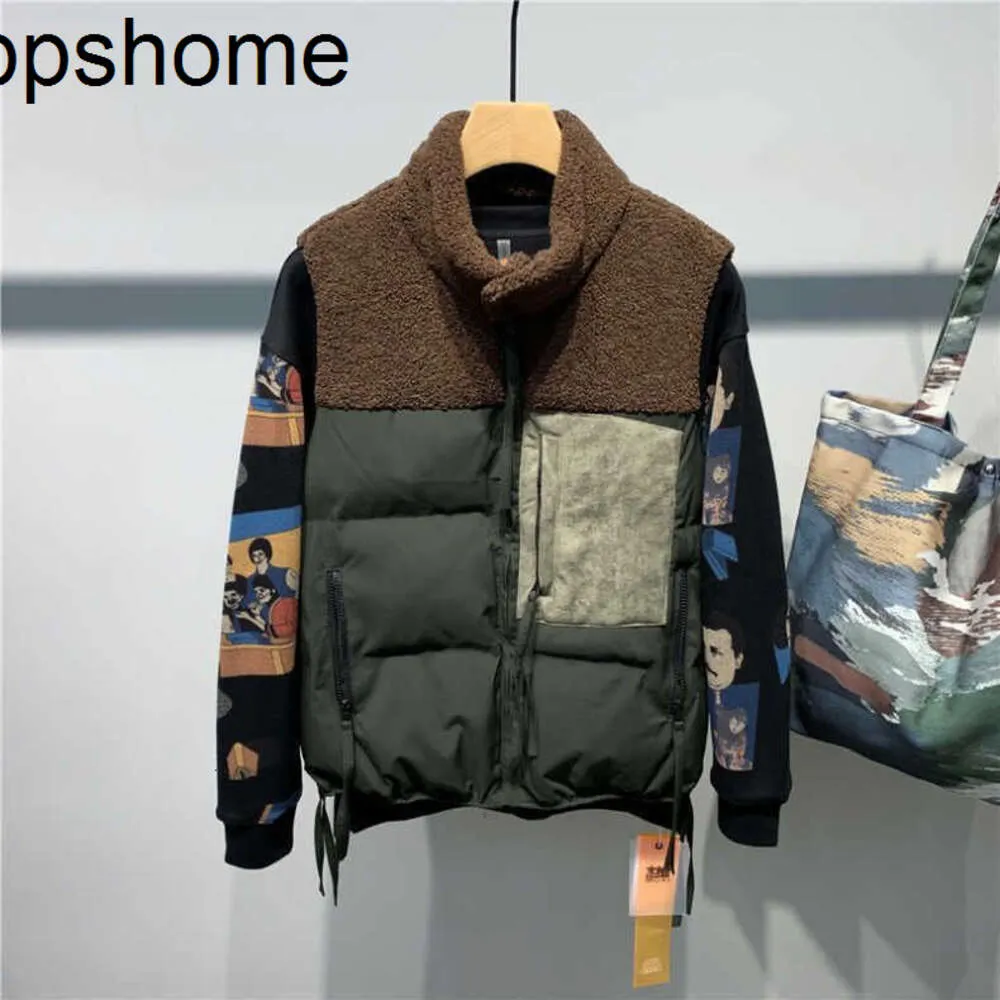 ファッションppshome-冬の新しいファッショナブルなブランドラムウールスプレッチスタンディングカラーコットン服ベストメンズワークウェアカジュアルな厚い暖かいタンクトップコート