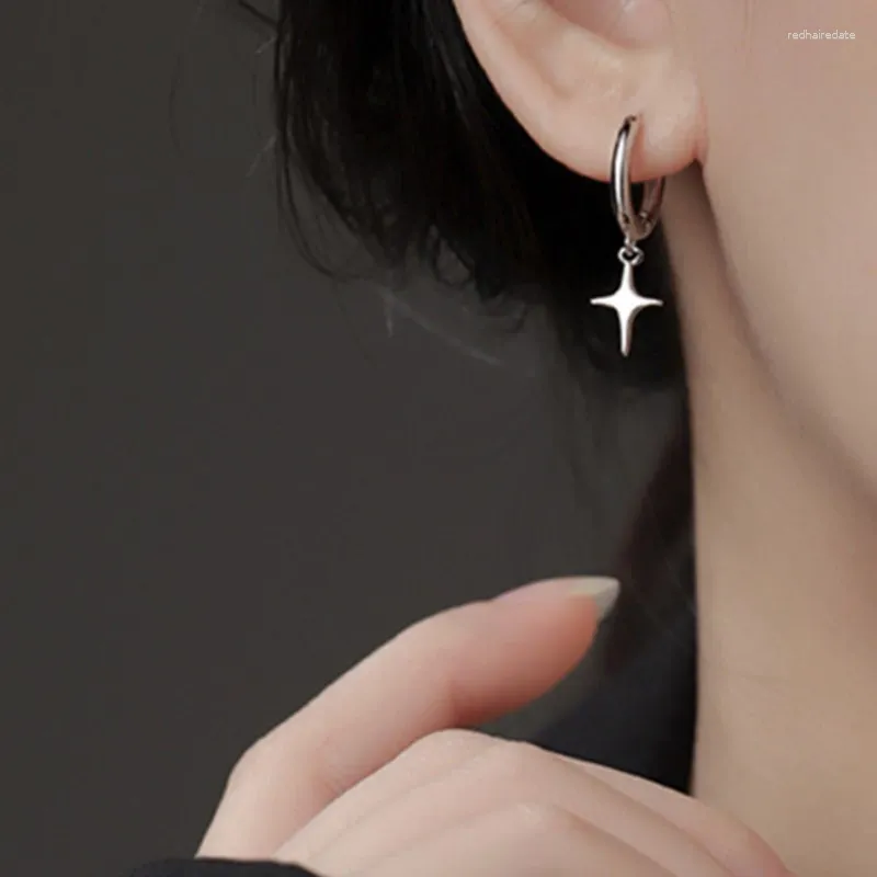 Hoepel Oorbellen 925 Zilveren Naald HipHop Kwastje Cross Earring Voor Vrouwen Meisjes Party Bruiloft Piercing Sieraden Eh1115