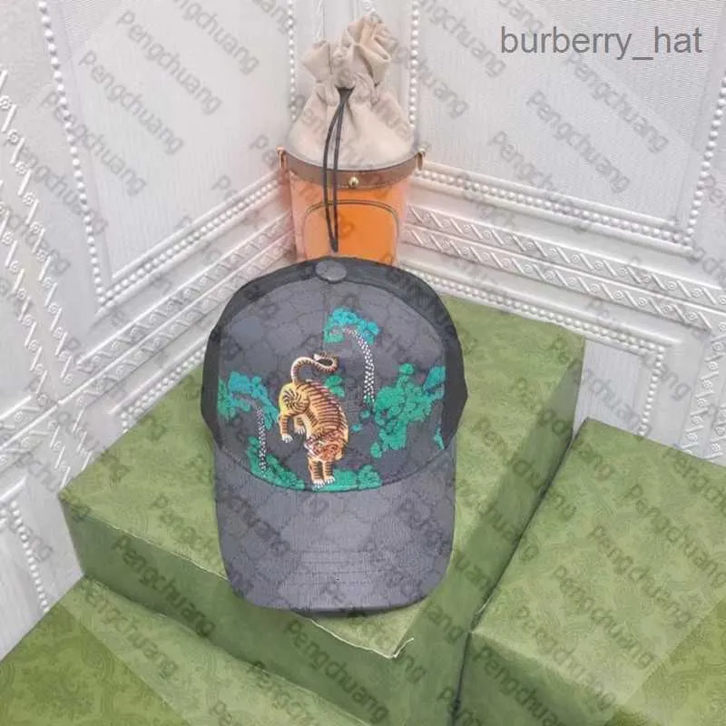 22designer Ball Cap Hombres Mujeres Gorras de béisbol Tigre Bordado Sombrero para el sol con letras Negro Moda Marca Sombreros