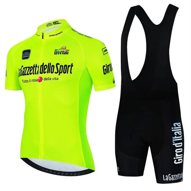 Tour de Italy D Italia Cycling Jersey يضع الرجال دراجة قصيرة الأكمام بالدراجة Maillot Bib Shorts L2208312768