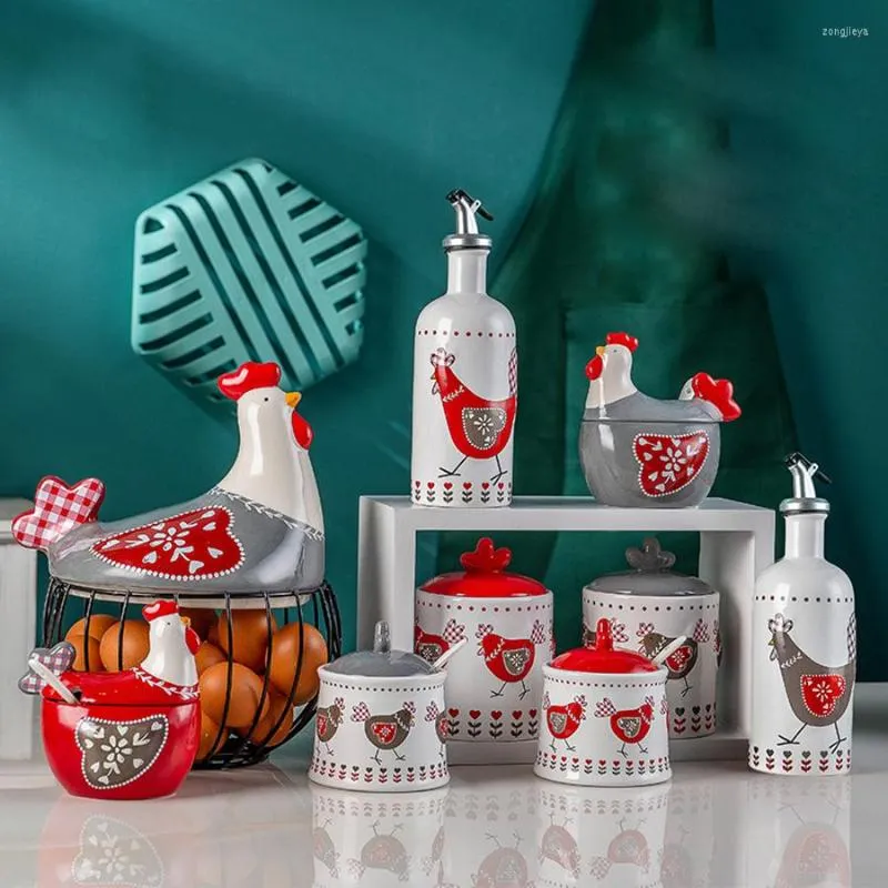 Bottiglie di stoccaggio Barattolo da cucina Contenitore Ceramica Spezie Creativo Bottiglia a forma di animale carino Sigillato Decorazione della casa Organizzatore