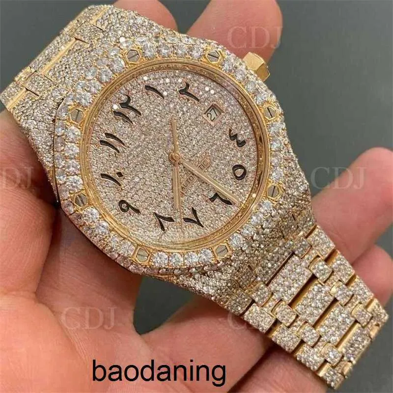 Iced Top Ap Custom Brand Luxury Out Certificato Vvs Moissanite Orologio Hip Hop Gioielli Busto Giù Orologio fatto a mano Passa Diamante Tter6pcb cy