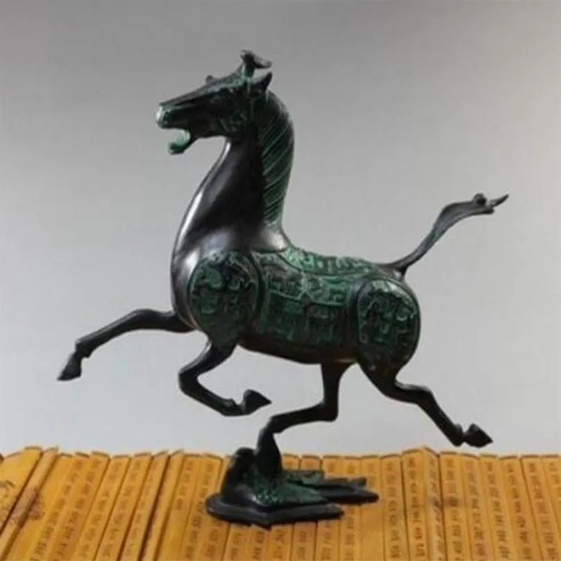 絶妙な古い中国のブロンズ彫像馬のフライの姿を癒す薬の装飾100％真鍮ブロンズ244n
