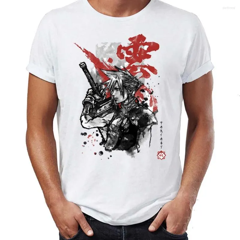 Camisetas para hombre, camiseta con estampado de Cloud Strife Final Fantasy Crest, impresionante obra de arte