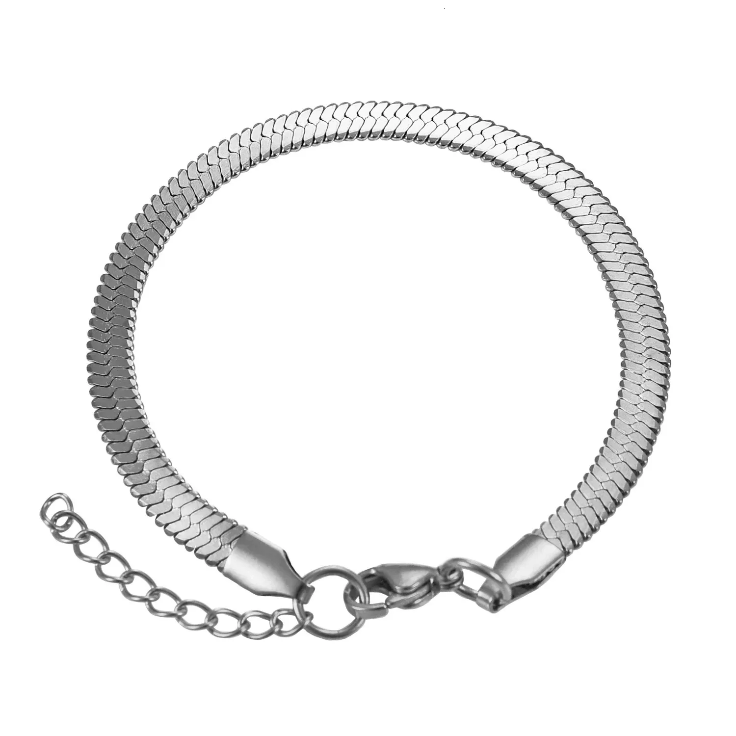 Hip Hop Metal Spring Flat Snake Chain Bracelet Set With U Type Buckle  Fashionable And Versatile Model 239z From Db56, $18.29 | DHgate.Com