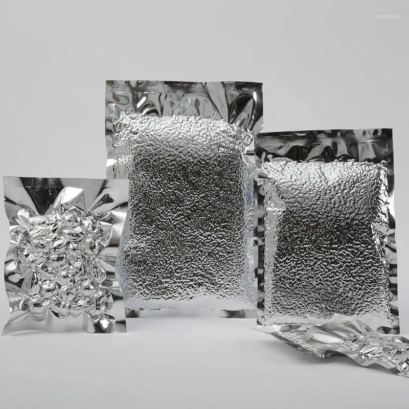 Opbergzakken 50 stks/partij 22 30 cm Open Voedsel Snack Heat Seal Pakket Verpakking Zilver Aluminiumfolie Plastic Mylar zak Vacuümzakje