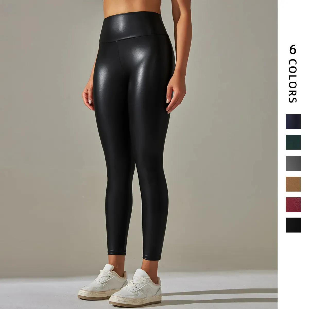Женские леггинсы, женские черные брюки из искусственной кожи, кожаные сексуальные леггинсы с высокой талией, женские толстые эластичные брюки Mujer 231121