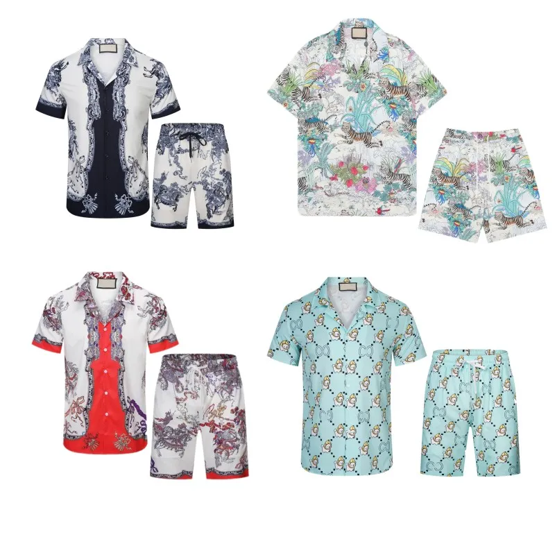 Men designer shirt mens shorts and t shirt set Men's set Tiger print Fashion holiday couple printing Designer T-shirt Casual Short Sleeve Shirt XXL XXXL