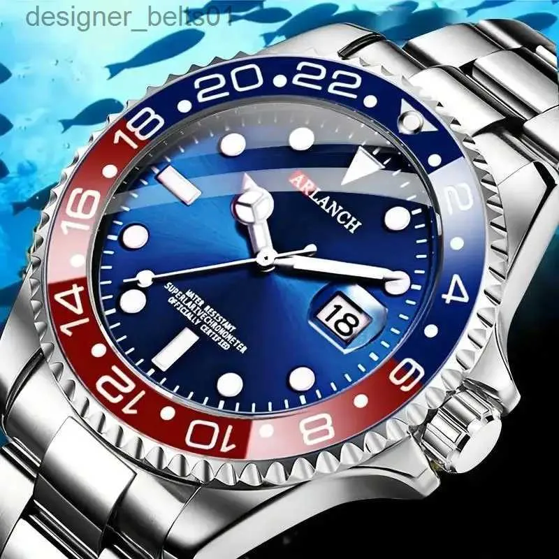 Andra klockor Classic Mens Quartz Green Ghost Diver Series rostfritt stål Vattentät kalenderklocka Business Luxury Reloj Hombrel231122