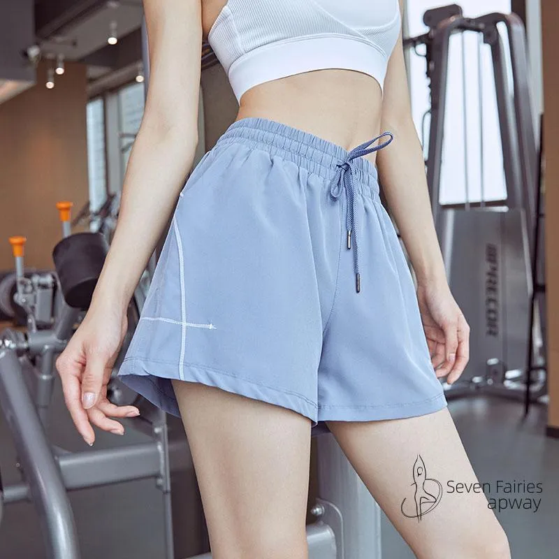 Gym Clothing SevenFairies2023 Anti-failure Sports Shorts Female Ins Tide Quick-drying Loose Running Fitness Pants Summer Wear Yoga