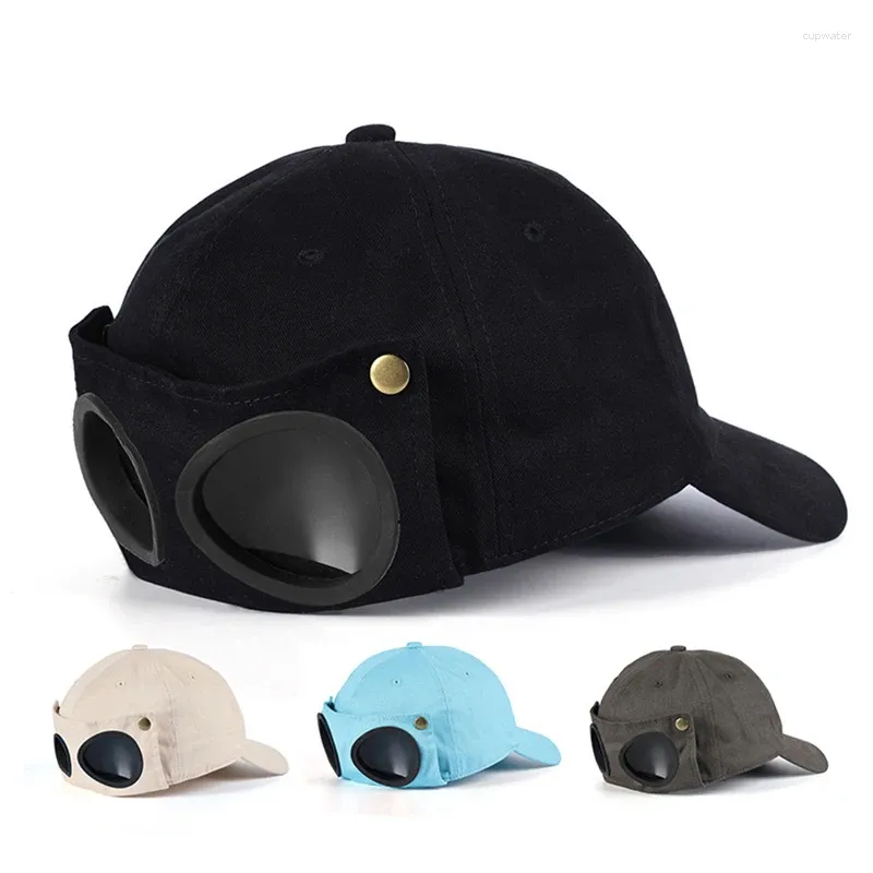 Berretti da baseball Arrivo Uomo Donna Berretto da baseball Occhiali da pilota Cotone lavato Snapback Outdoor Reverse Sport Moda Trucker Cappello da papà EP0101