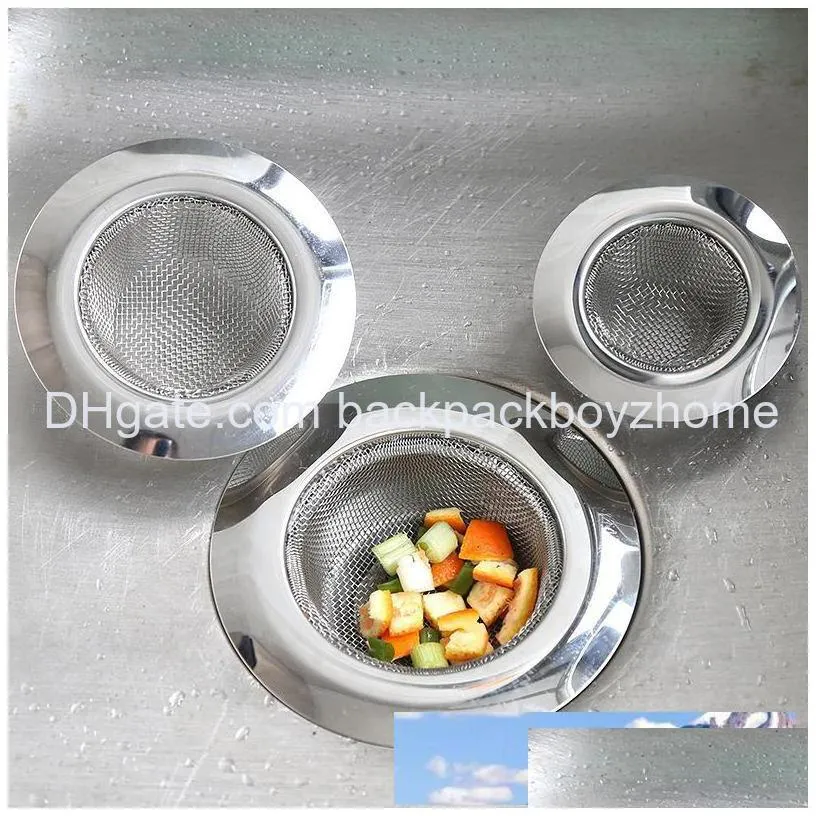 Andra köksmatsalar Kitchen Sink Silter Stainless Steel Drain Filter Wash Basin Mesh med stor bred fälg 4.5 för sänkor Dro OTCW9