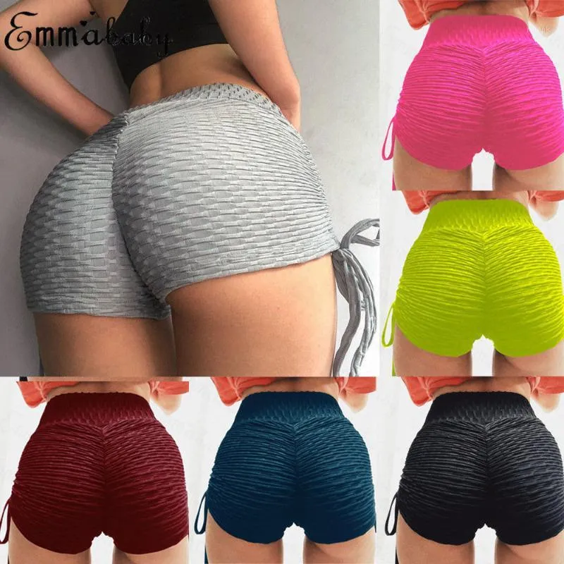 Tenues de yoga Femmes Summer Beach Taille haute Scrunch Bottom Push Up Shorts 7 couleurs1