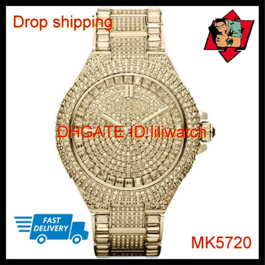 Montre pour femme, mouvement japonais, MK5720, MK5862, MK5869, Camille, cadran pavé incrusté de cristaux, acier inoxydable 2713, 100%