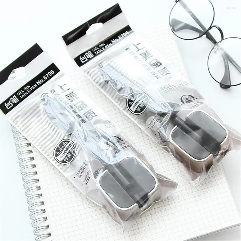 2pcs /lot Office Stationery Gel Pen 0.5mm Business Black Desk Counter Table Pens For Bank Elegant Plastic Writing