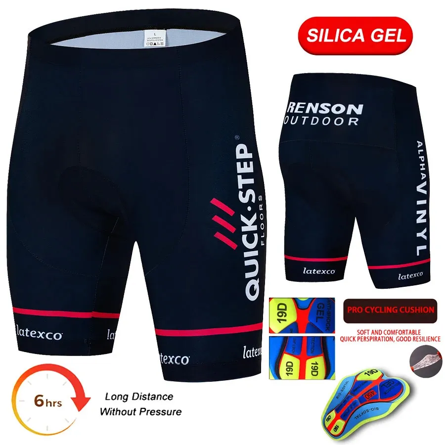 Pantaloncini da ciclismo Quick step Abbigliamento Uomo Bavaglini Pantaloni da bicicletta Attrezzatura professionale Triathlon Mtb Bavaglino da uomo per bici da strada corto Gel Lycra 231121