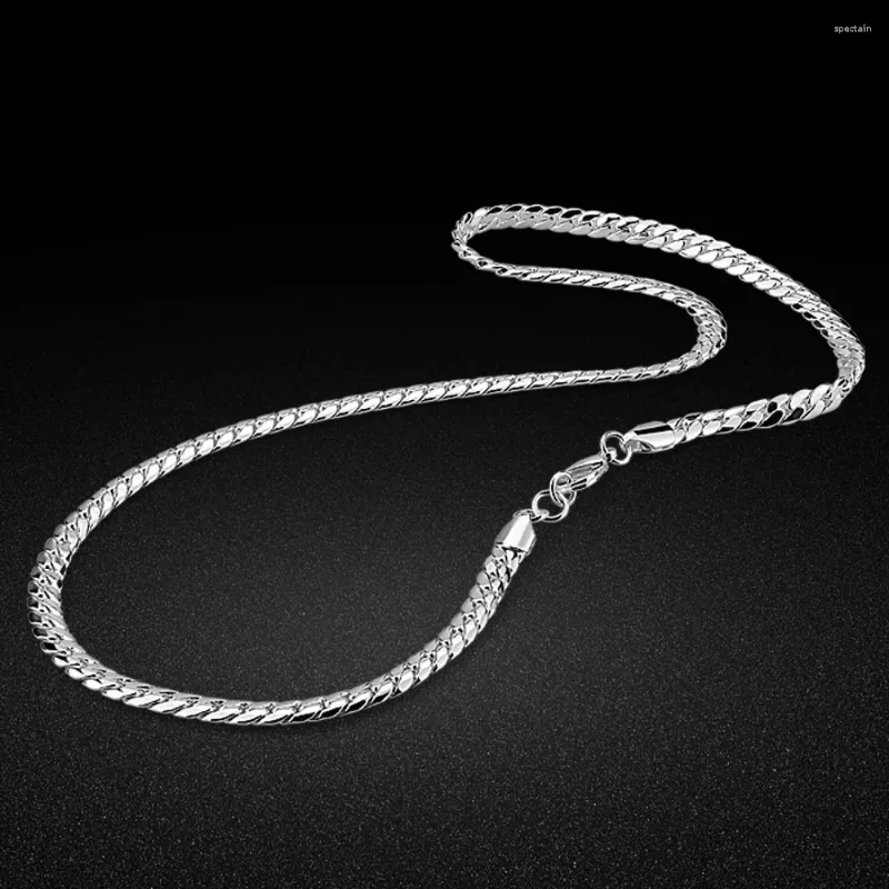Chains Men's 925 Sterling Silver Whip Pattern Necklace Good Quality Horsewhip Chain Find Jewelry Non-fading Bijoux