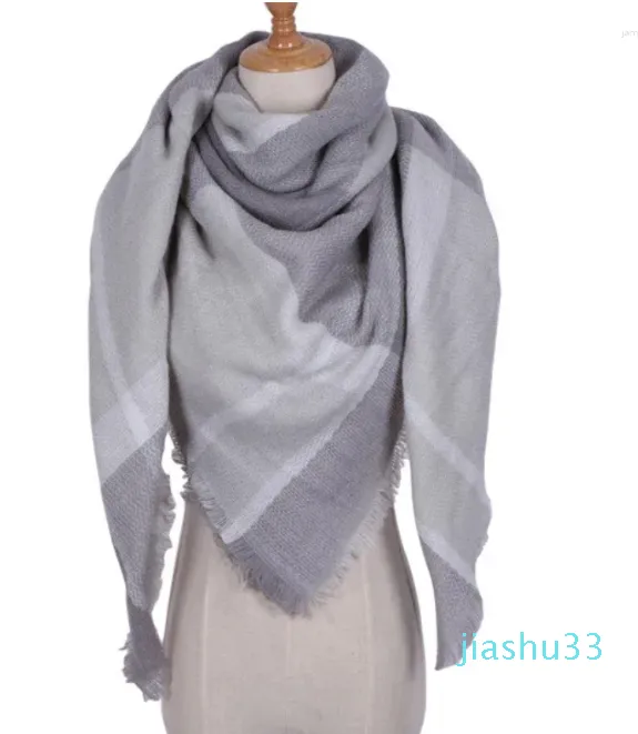 Winter Female Scarf Luxury Warm Imitation Cashmere Plaid Large Square Thickened Shawl Women's Cache