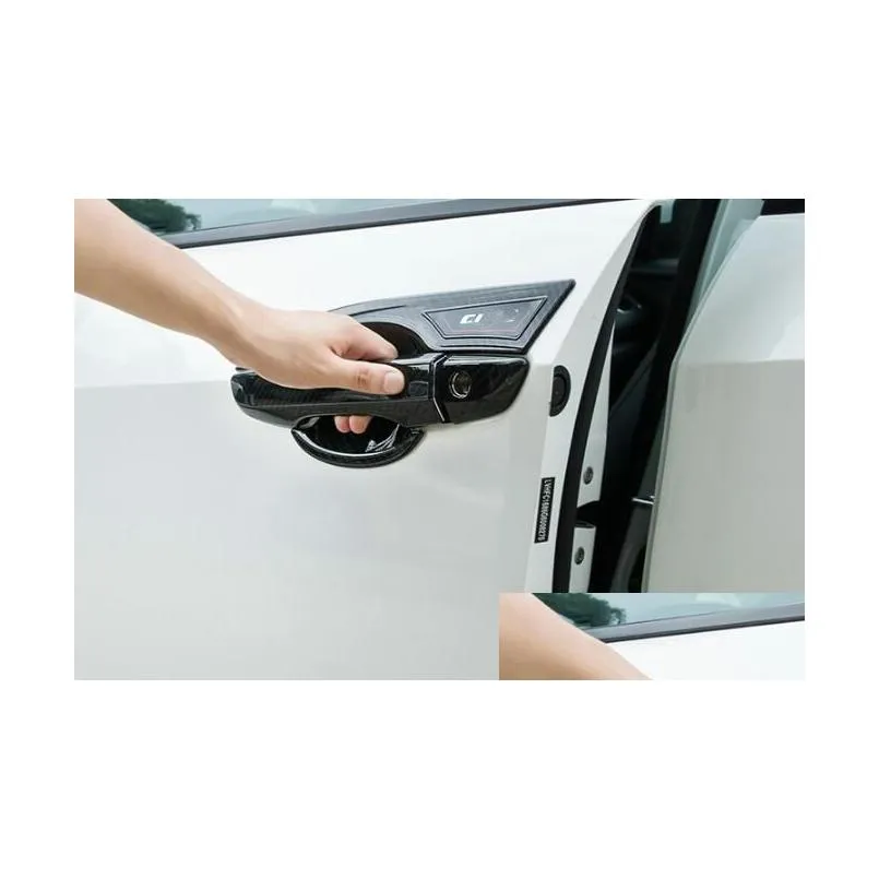 Estilo de cromo de alta qualidade Abs Chrome 8 Pcs Maçaneta da porta do carro Decoração Proteção Eradd4Pcs Tigela com logotipo para Honda Civic - Drop Dhxoe