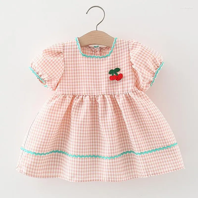 Fille robes bébé filles robe d'été Plaid à manches courtes vêtements enfant en bas âge enfants princesse fête mode tenue né vêtements nourrissons