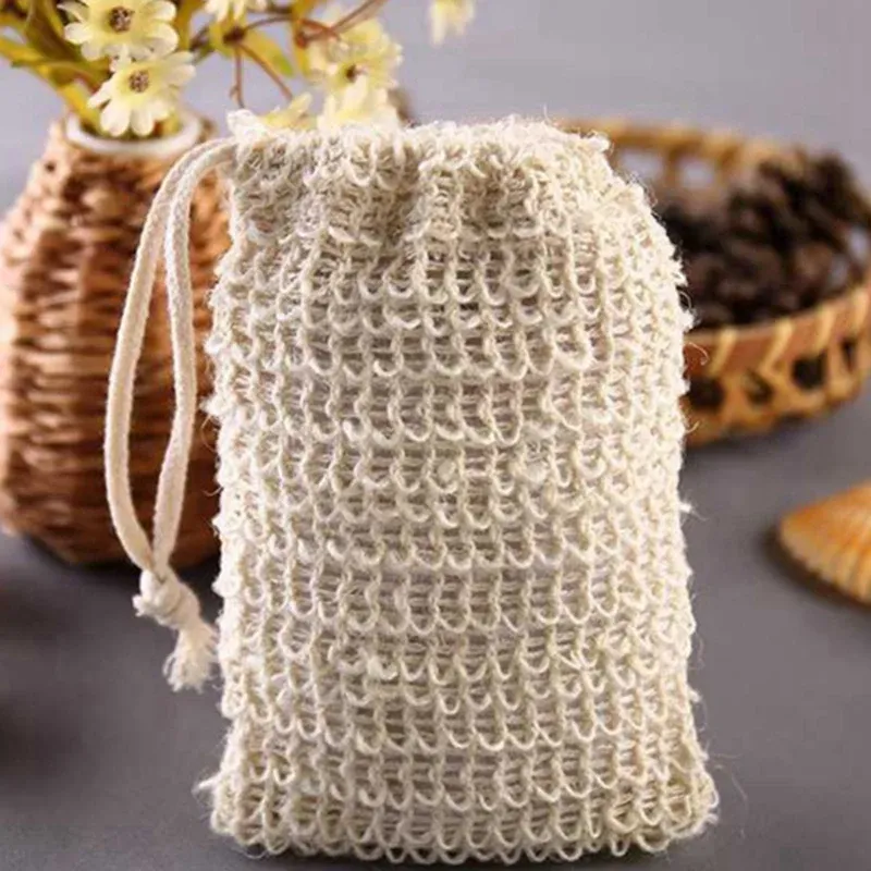 Bolsa de jabón de Sisal para baño de ducha, 60 uds., bolsa de jabón de Sisal Natural, funda protectora para jabón exfoliante, 60 uds., 50 Uds., 40 Uds., 20 piezas, 18 Uds.