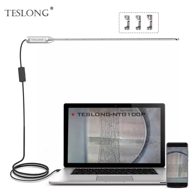 Raccords d'aplomb TESLONG Caméra de nettoyage d'alésage d'endoscope à pistolet rigide compatible avec une sonde de calibre .20 et plus grande de 26 cm de long pour Android Windows Mac 230422